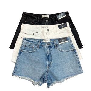 3 Pair NWT Abercrombie & Fitch Curve Love High Rise 90s Cutoff Short